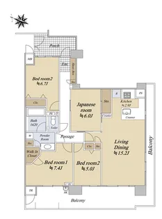 アルス箕面船場西【14階】の間取り