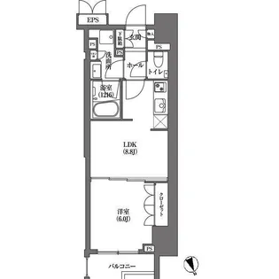 HAMACHO APARTMENTS【5階】の間取り