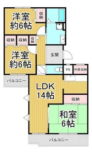 カサソレアード【1階】の間取り