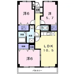 コーブルウェル・ガーデン【3階】の間取り