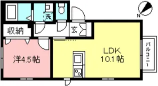 ダンツァトリス【1階】の間取り