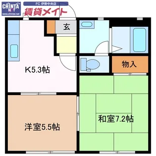 コーポアリス B【1階】の間取り