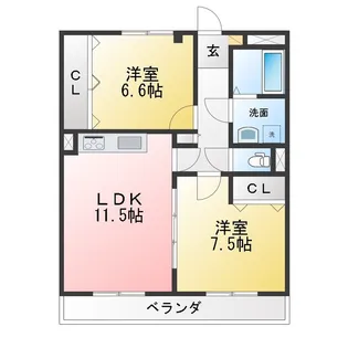 リバーシンフォニー【2階】の間取り