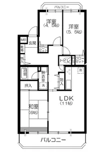 パレ・ヴェール【1階】の間取り