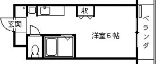 ユニテソリステ津門川【4階】の間取り