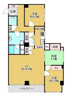 ドミール五番町 2号棟【11階】の間取り