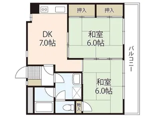 ハイコーポ矢野【1階】の間取り