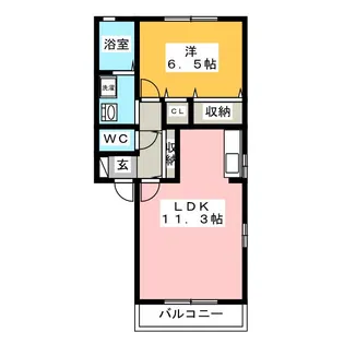 メゾンシャンテ【2階】の間取り