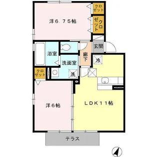 クレール森田 A【1階】の間取り