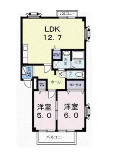 アクセス吉岡A【1階】の間取り