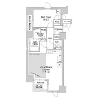 コンフォリア赤坂【11階】の間取り