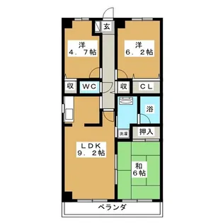 木崎台マンション【2階】の間取り