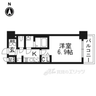 プレサンスTHEKYOTO華苑【1階】の間取り