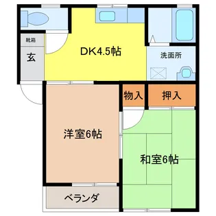 若林コーポ【2階】の間取り