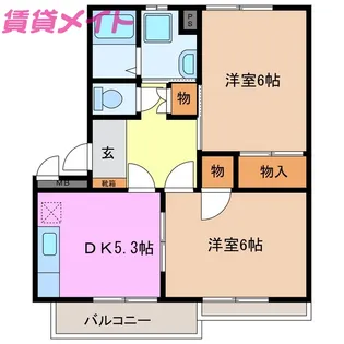 コーポラスアメニティI【1階】の間取り