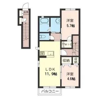 サウスコート【2階】の間取り