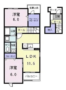 愛知県名古屋市中川区大当郎2【アパート】の間取り