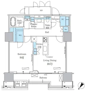 1LDKの間取り画像