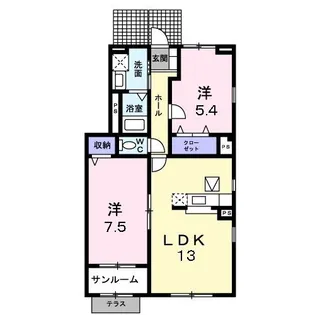 アルバ・セレノ 壱番館【1階】の間取り