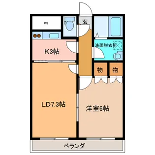 シャルム参番館【1階】の間取り