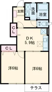 シーダーヒルズII【1階】の間取り