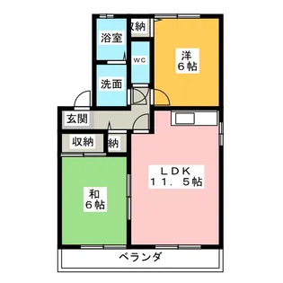 サンライト A棟【2階】の間取り