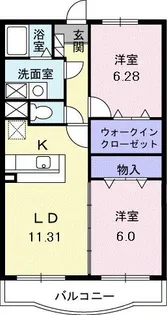 ランデュール・ドゥ【2階】の間取り