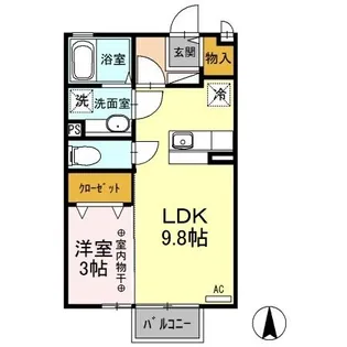 グランモアインターパーク【2階】の間取り