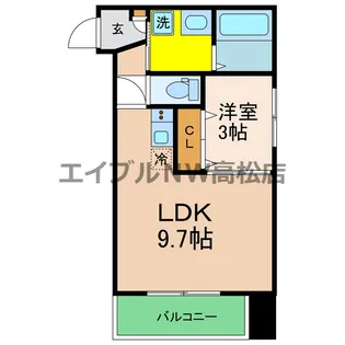 1LDKの間取り画像