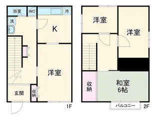 北国分2丁目テラスハウスの間取り