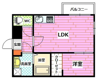 セブンプロート坂西【3階】の間取り