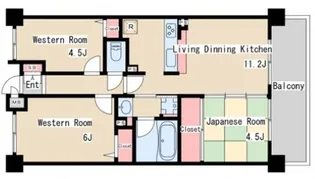 兵庫県明石市魚住町西岡【マンション】の間取り