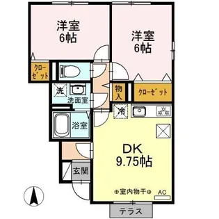 クラージュタウンA【1階】の間取り