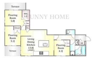 ベルアベニール【1階】の間取り