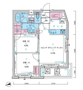 ジェノヴィア板橋東山町スカイガーデン【4階】の間取り