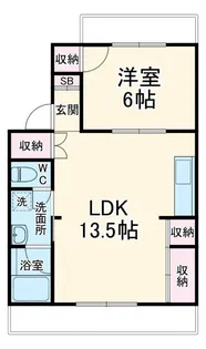 大六天マンション【1階】の間取り
