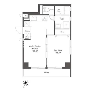 ミリアレジデンス池上【4階】の間取り