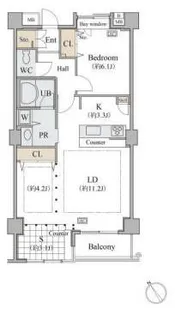 シャレール広尾 2号棟【2階】の間取り