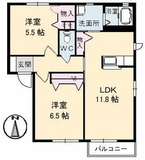 シャーメゾン山内 A【1階】の間取り