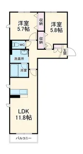 アルコバレーノ茅ヶ崎【3階】の間取り