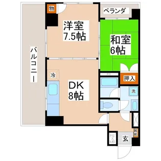 銀杏町レジデンス【5階】の間取り
