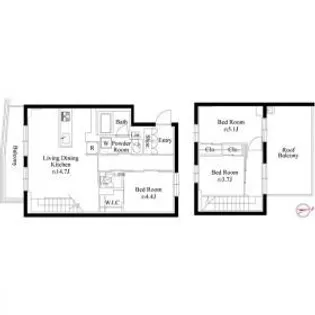 ルネサンスコート目黒南【3階】の間取り