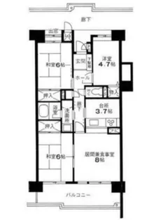けやき通り南四番館【11階】の間取り
