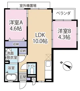 リバーサイドガーデン・H【3階】の間取り