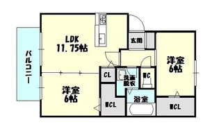 ロイヤルコート宇美【2階】の間取り