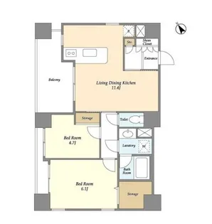 アブレスト動坂【7階】の間取り