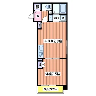 東京都立川市錦町3【アパート】の間取り