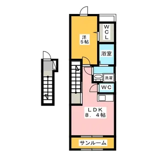 メゾンドルミエール 蟻ヶ崎【2階】の間取り