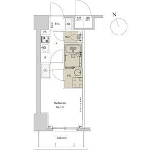 エスタート品川戸越II【8階】の間取り