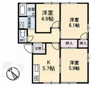 フラワーハイツ A棟【2階】の間取り